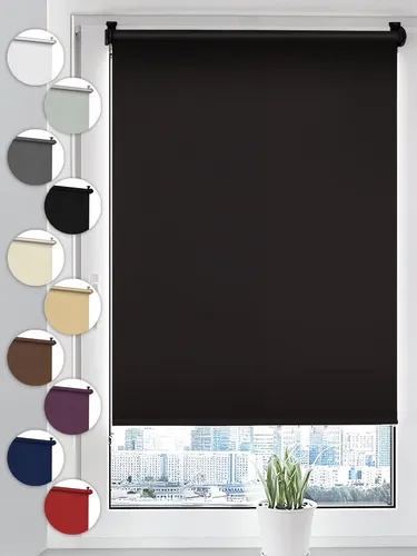 Sonello Verdunkelungsrollo Klemmfix ohne Bohren 75 x 100 Schwarz Verdunklungsrollo Fensterrollo Rollo Seitenzugrollo Klemmrollo für Fenster & Tür