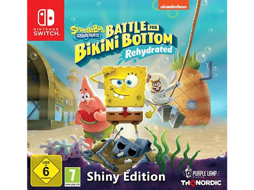 Spongebob SquarePants: Battle for Bikini Bottom - Rehydrated Shiny Edition [Nintendo Switch] - Switch Adventure Game mit originalgetreuem Remake, brandneuem Mehrspieler-Modus und exklusiven Inhalten wie einer 8" Figur und Wandstickern!