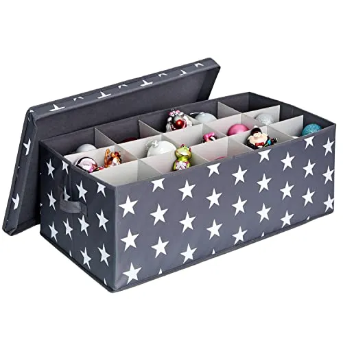 STORE IT Weihnachtskugelbox in Grau - Praktische Aufbewahrungslösung - Aufbewahrungsboxen mit 30 Fächern und praktischem Deckel, ideal zur sicheren Lagerung von Christbaumkugeln, Spielzeug und mehr.