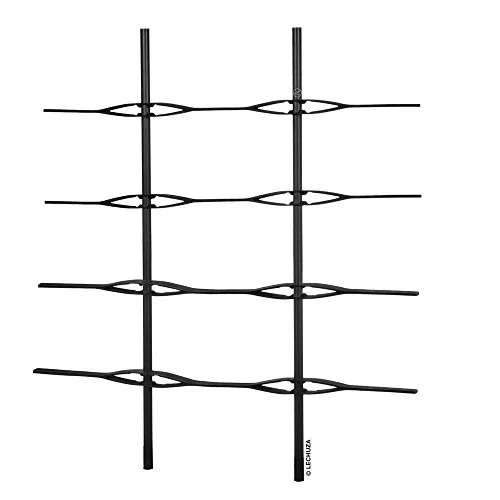 LECHUZA TRIO Cottage 40 mit Rankgitter schwarz - Pflanzenkübel mit integriertem Bewässerungssystem für optimale Pflanzenpflege. Ideal für drinnen und draußen, langlebig und pflegeleicht in rustikaler Flechtoptik.