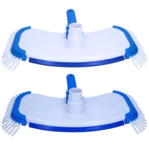 Amapool Pool Bodensauger Set 2 Stück - Deluxe Poolbürste mit 12 Borsten - Poolbürsten-Set mit 2 Deluxe Bodensaugern, schwerer Ausführung für müheloses Reinigen und ideal für Aufstellpools. Passend für Schwimmbadschläuche Ø 32/38 mm.