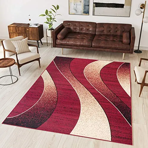 Tapiso Teppich DREAM - Rechteckig in Rot, 8 mm Florhöhe - Moderner Kurzflor-Teppich für Wohnzimmer und Schlafzimmer, pflegeleicht und stilvoll. Ideal für einen gemütlichen Wohnraum mit Wohlfühlgarantie.