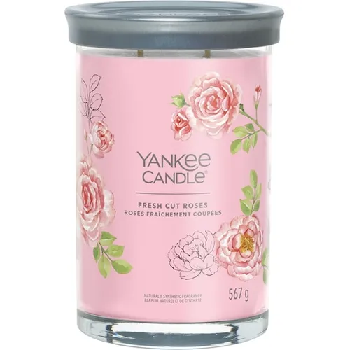 Yankee Candle Fresh Cut Roses Signature Large Tumbler - Kerze mit 567 g, verströmt den betörenden Duft frisch geschnittener Rosen, ideal für romantische Abende.