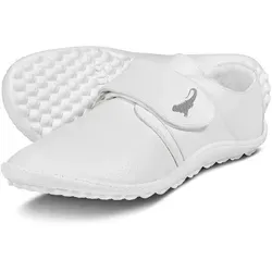 leguano Care Barfußschuhe Slipper white - Gr. 45 - Ultraleichte leguano Care Barfußschuhe für Pflegekräfte, bieten ein bequemes Tragegefühl bei langen Schichten. Rutschhemmend und desinfizierbar, ideal für den täglichen Einsatz. Inklusive gratis Modal-Socken!