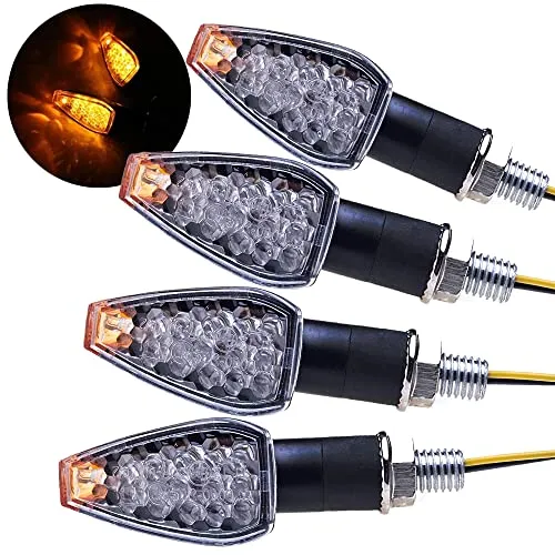 SFONIA 4 Stück Motorrad Blinker Licht, 12V 14LED Motorrad Blinkerleuchten, E Geprüft Motorrad Blinker Licht Wasserdicht Universal Scooter Quad Cruiser Off Road