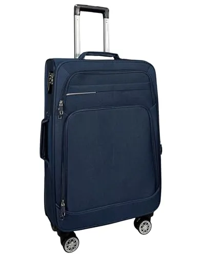 My Travel Bag 3090 - Leichter 4-Rollen Trolley Koffer in Blau - Trolley Koffer mit ultra leichtem Design und 360° Rollen-System für mühelosen Transport. Integrierte Dehnungsfuge für bis zu 20% mehr Volumen.
