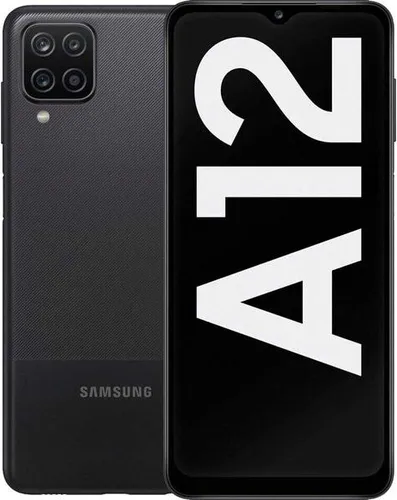 SAMSUNG Galaxy A12 32GB - Schwarz - Handy ohne Vertrag mit 6,5 Zoll Infinity-V-Display und 48-MP Quad-Kamera, ideal für beeindruckende Fotos und stundenlange Nutzung dank 5.000 mAh Akku.
