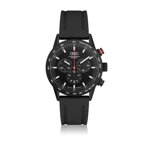 Original Audi Chronograph Herren Uhr, schwarz - Uhren & Skulpturen, stilvolles Design für Automobil-Liebhaber und präzise Zeitmessung.