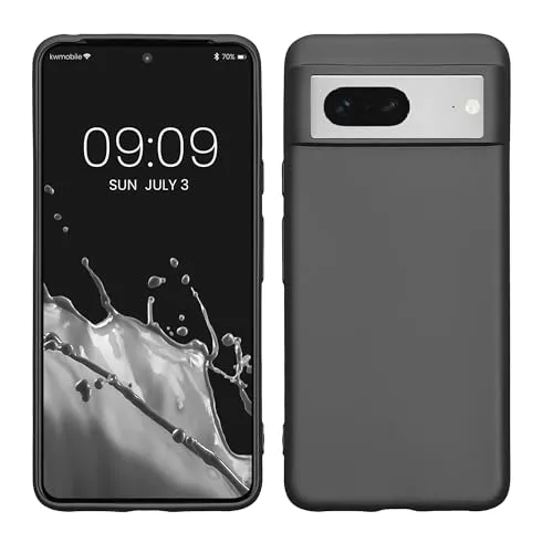 kwmobile Handyhülle für Google Pixel 8 Hülle - Silikon Case metallisch schimmernd - Schutzhülle Cover - Metallic Grau