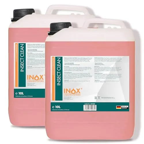 INOX - Hocheffektiver Insektenreiniger Auto 2x10L | KFZ-Insektenentferner sehr Lack schonend | Insektenlöser für Lack, Glas, Kunststoff & Chrom geeignet