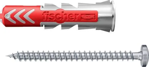 Fischer DuoPower Schrauben-Dübel-Set 100-teilig, 6x30mm - Schrauben, Nägel, Dübel – 50 DuoPower Dübel und 50 verzinkte Schrauben für starken Halt. Ideal für Profis und DIY-Heimwerker, mit innovativer 2-Komponenten-Technologie für optimale Anpassung an Baustoffe.