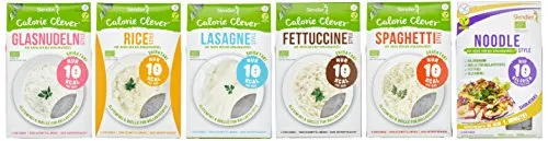 Shirataki Konjak Nudeln Probierpaket - 6 Sorten - Bio - Internationale Nudeln, in 1 Minute zubereitet, äußerst kalorienarm (10 kcal/100g) und basisch, ideal für eine leichte und sättigende Ernährung.