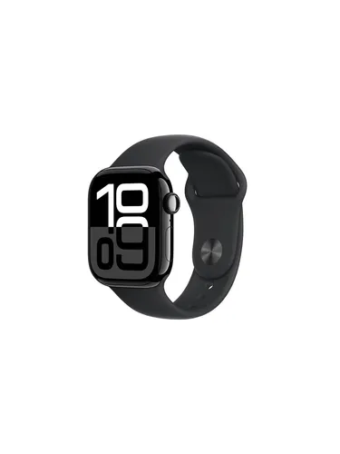 Apple Watch Series 10 - Smartwatch mit GPS und 64 GB - Smartwatch mit 46 mm Jet Black Aluminium Gehäuse, wasserdicht bis 50 m und stets aktivem OLED-Display für optimale Nutzung im Alltag.