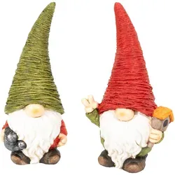 2er Set Wichtel 42,5 cm hoch, Dekofiguren aus Magnesia - Nussknacker – Handbemalte, wetterbeständige Wichtel, die Ihr Zuhause in ein weihnachtliches Wunderland verwandeln und skandinavische Folklore verkörpern.