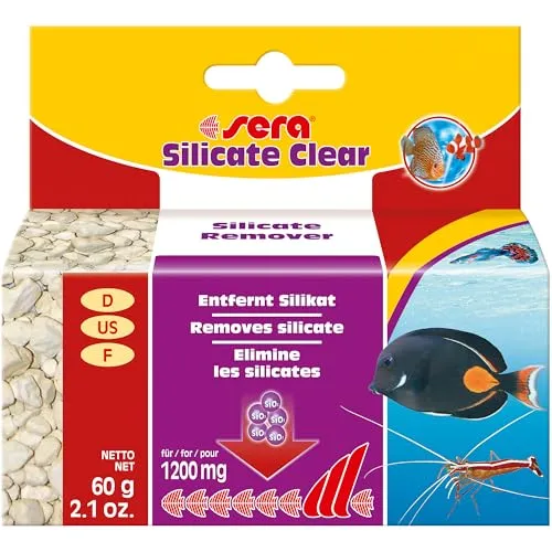 sera Silicate Clear 60 g - Silikat-Entfernung für Aquarien - Zubehör für Aquarienfilter, sorgt dauerhaft für silikatfreie Wasserverhältnisse ohne Rücklösung bis zu 3 Monate.