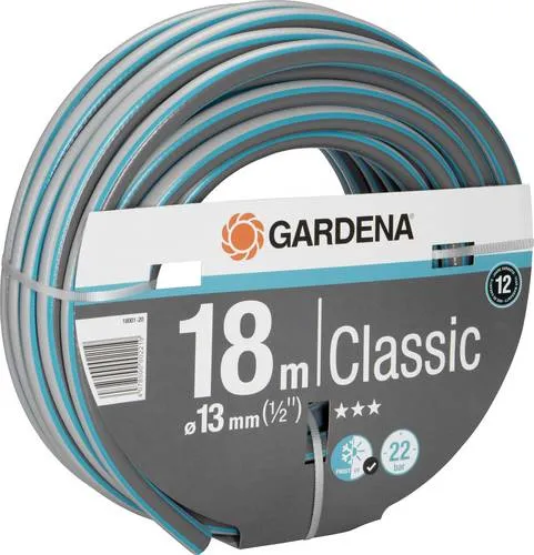 Gardena Classic 18001-20 Gartenschlauch - Hochwertiger Gartenschlauch mit 18 m Länge und 12,7 mm Durchmesser, ideal für die effiziente Bewässerung Ihres Gartens.