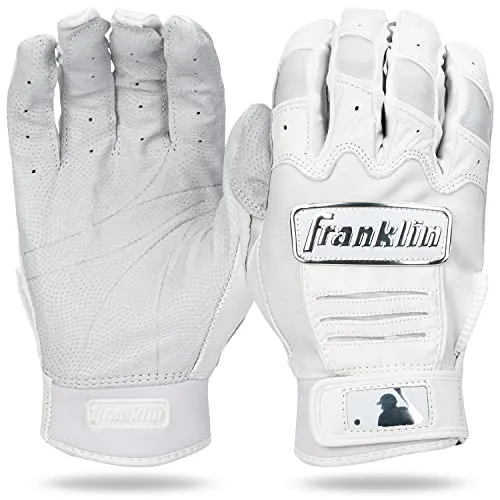 Franklin Sports CFX Pro Vollfarb-Chrom-Serie Schlaghandschuhe, CFX Pro Vollfarb-Chrom-Schlaghandschuhe, Weiß, Erwachsene, Größe L