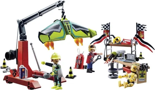 Playmobil Air Stuntshow Servicestation 85er Set - Sonstige, kreatives Spielzeug mit Figuren für Kinder ab 5 Jahren, ideal für fantasievolles Spielen und spannende Stunt-Abenteuer.