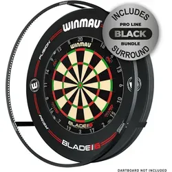 Winmau Dart-Wandschutz Plasma + Surround Bundle black 4305 - Dart-Wandschutz aus hochwertigem Aluminium und Kunststoff, schützt Ihre Wand und sorgt für ein stylisches Spielambiente.