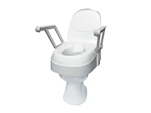 Drive Medical Toilettensitzerhöhung TSE 120 mit Armlehnen - Toilettensitzerhöhung für mehr Komfort und Sicherheit, mit stabilen Armlehnen für einfaches Hinsetzen und Aufstehen.