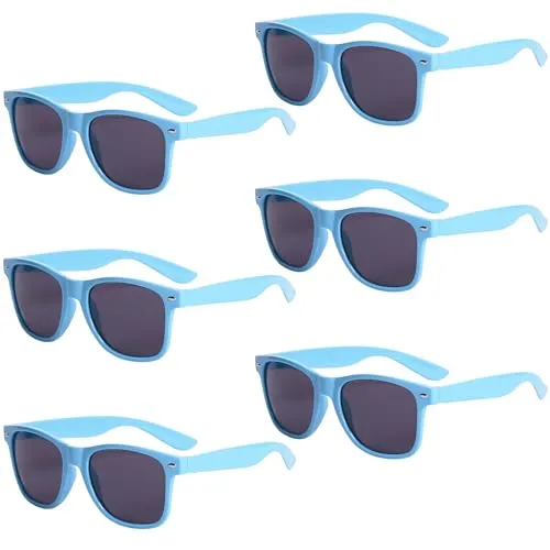 Unning 6 Stücke Bunte Sonnenbrille Set Neon Lustige Sonnenbrillen Vintage Brillen Party für Herren Damen