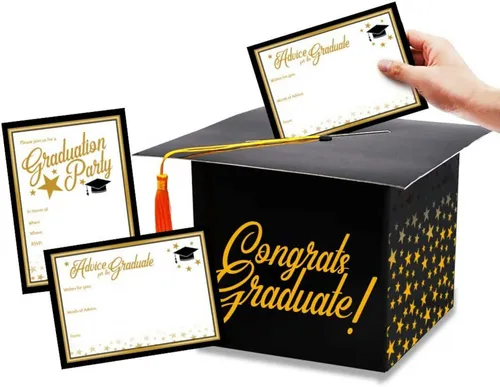 UE Stock Abschiedskarte 72 tlg Abschlussfeier Set Abschlusskarten Box mit Abschlusskarten, Ideal für Abschlussfeiern