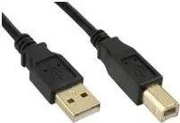 USB2.0 A-B 5m M-M Vergoldet Schwarz - USB-Kabel & Adapter, 5 Meter lang mit vergoldeten Anschlüssen für optimale Signalübertragung und Langlebigkeit.