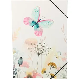 itenga Zeichenmappe 33105352, Schmetterling, A3, Karton, 3 Einschlagklappen, Gummizug