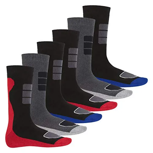 Footstar Thermosocken Herren 6er Pack - Frottee-Socken mit Thermo Effekt - Thermosocken für Herren, 6 Paar vollfrottee, ideal für Ski und Outdoor. Hoher Baumwollanteil sorgt für optimale Feuchtigkeitsaufnahme und rutschfesten Sitz.