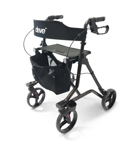 Drive Medical Rollator Torro - Leichte Gehhilfe für sicheren Alltag - Behinderten-Bedarf: Der Rollator Torro wiegt nur 6,9 kg, ist platzsparend faltbar und bietet eine große Sitzfläche für Verschnaufpausen.
