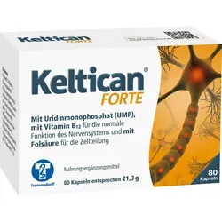 Keltican Forte 80 ST - Nahrungsergänzungsmittel zur Unterstützung der Nervenregeneration mit Uridinmonophosphat, Vitamin B12 und Folsäure, gluten- und lactosefrei, ideal bei Wirbelsäulen-Syndromen und Neuralgien.