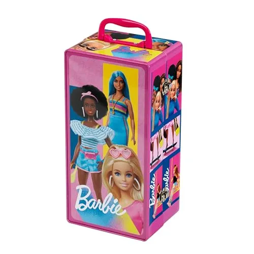 Theo Klein 5801 Barbie Schrankkoffer - Puppen Spielzeug für kreative Mädchen ab 3 Jahren, inklusive 12 Kleiderbügel und viel Stauraum für Kleider und Zubehör der Barbie Puppen.