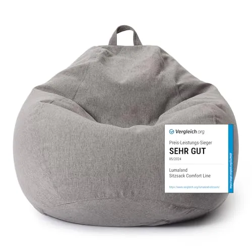 Lumaland Sitzsack - Komfortables Bodenkissen für jeden Wohnstil - Sitzsäcke in 4 Größen und 5 Farben, ideal für entspannte Stunden beim Lesen oder Filme schauen. Hoher Komfort und robuste Verarbeitung für vielseitige Nutzung.
