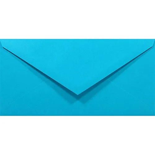 Netuno 100 Briefumschläge Blau DIN lang 110x220 mm 80g Rainbow bunte Umschläge lang ohne Fenster für Hochzeit Geburtstag Taufe Weihnachten Einladungskarten Einladungsumschläge Blau Briefhüllen Papier