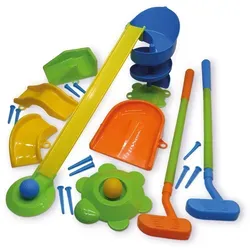 GARTEN GOLF Set Profi - Outdoor-Spielzeug für Golfliebhaber, inklusive 2 Schläger, 2 Bälle und spannende Hindernisse mit Rampe für extra Spielspaß. Ideal für Kinder ab 4 Jahren und perfekt für drinnen und draußen.