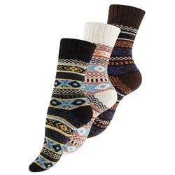 Vincent Creation® Socken (3-Paar) Hygge Socken mit Wolle bunt 43-46