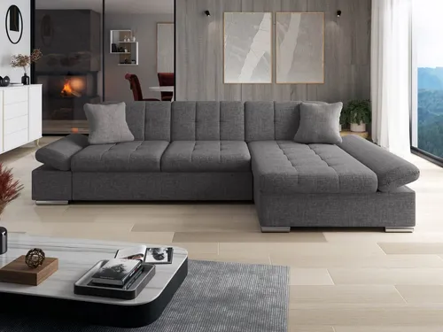 MIRJAN24 Ecksofa Malwi mit Schlaffunktion - Ecksofa in L-Form mit Bettkasten und regulierbaren Armlehnen, ideal für kleine Räume und Übernachtungsgäste. Hochwertige Materialien und schneller, kostenloser Versand.