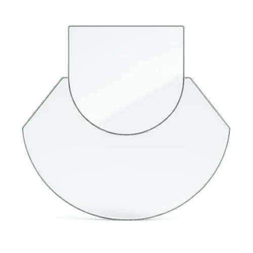 Feuercampus Funkenschutzplatte Glas zweiteilig Rundbogen ESG 0,6 cm - Zweiteilige Funkenschutzplatte aus 0,6 cm hitzebeständigem ESG-Sicherheitsglas. Bietet optimalen Schutz vor Funkenflug bei Kamineinsätzen. Transparentes Design für eine stilvolle Ergänzung Ihres Wohnraums.