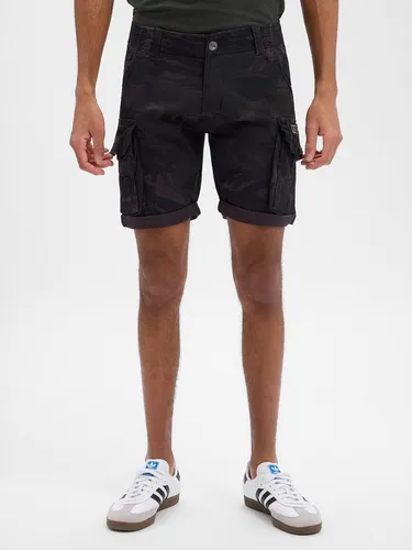 Alpha Industries Herren Crew Short Camo - Black Camo, 32 EU - Herren-Shorts im Slim Fit mit Cargotaschen, aus hochwertigem Cotton Twill und Elastane für optimalen Tragekomfort.