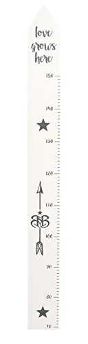 roba Messlatte Rock Star Baby - Skala bis 150 cm - Wachstumsmesser für Kinder - Kinderzimmer Dekoration - Holz weiß / anthrazit