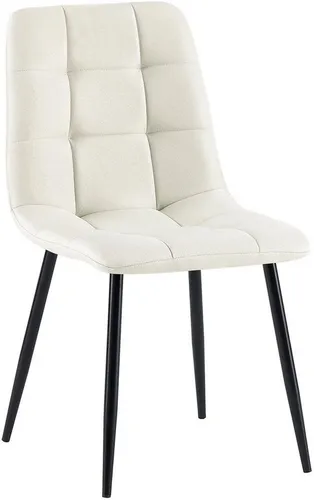 CLP Esszimmerstuhl Antibes Stoff creme - Stühle - Moderner Esszimmerstuhl mit hohem Sitzkomfort, strapazierfähigem Stoffbezug und eleganten Steppmuster, ideal für bis zu 150 kg belastbar.
