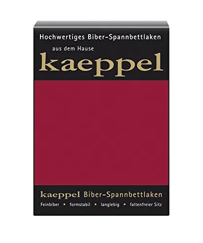 Kaeppel Biber Bettlaken Betttuch 180-200x200 cm Spannbettlaken 14 Farben Uni Öko, Farbe:Karmin