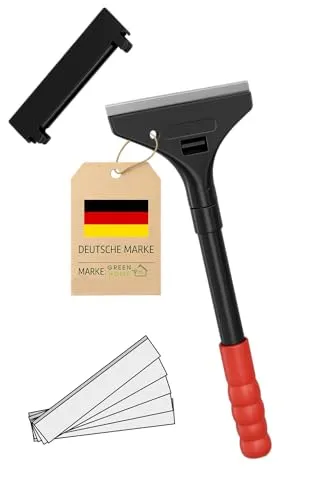 Green Home Farbschaber PREMIUM 30 cm Tapetenschaber [Schnellwechselvorrichtung] - 100 mm inkl. 5 Ersatzklingen