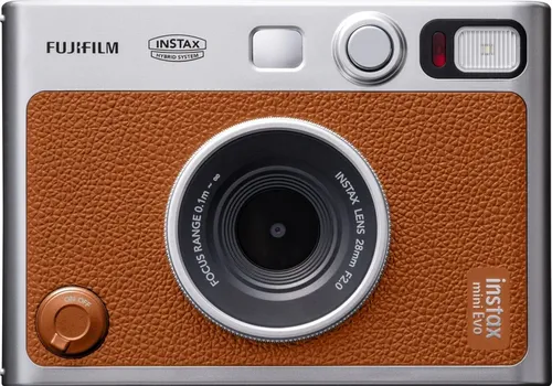 INSTAX Mini EVO braun - Hybride Sofortbildkamera mit 10 Objektivmodi, kreative Filmeffekte und Smartphone-Fernsteuerung