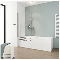 Badewannenaufsatz 1-teilig SCHULTE Komfort 80 x 140 cm Klarglas - Verwandle Deine Badewanne in eine praktische Dusche mit dem SCHULTE Badewannenaufsatz. Beidseitig schwenkbar und platzsparend, bietet er Flexibilität und modernes Design. Ideal für jede Badezimmergestaltung.