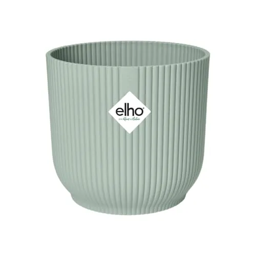 elho Vibes Fold Rund 16 Pflanzentopf - Blumentopf für Innen - 100% recyceltes Plastik - Ø 16.1 x H 14.8 cm - Sorbet Green