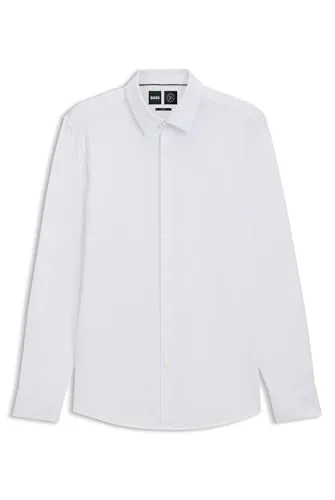 BOSS Herren Hemd P-HANK-S-KENT-C1-222 Slim Fit Langarm 45 - Hemden für Herren, elastisch und atmungsaktiv, ideal für Reisen und den täglichen Einsatz.