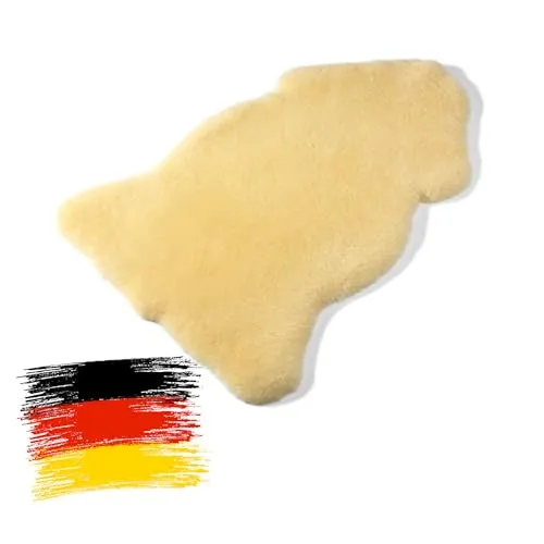 Hofbrucker Lammfell in Natur - Beige, 90-100 cm für Kinderwagen - Krabbeldecken aus 100% Lammfell, wärmend im Winter und kühlend im Sommer, schadstoffgeprüft nach Öko-Tex 100, ideal für alle gängigen Kinderwagen und Buggys.