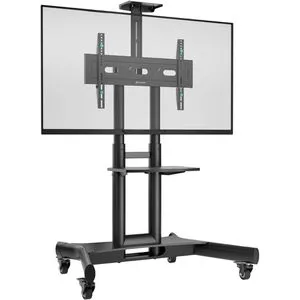 ONKRON TS1551-B TV-Ständer für 40"-70" - Höhenverstellbarer TV-Ständer mit Rollen, max. Tragfähigkeit 45,5 kg, ideal für flexibles Fernsehen. Kompatibel mit VESA 100x100 bis 600x400 mm.