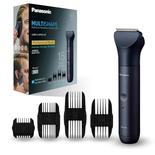 Panasonic ER-CKL3-A301 MULTISHAPE [Modulares Körperpflegesystem] Haarschneideset, Hauptgerät & Haarschneideaufsatz, 15 Längeneinstellungen, 4 Kammaufsätze, Lithium-Ionen-Akku, Schwarz